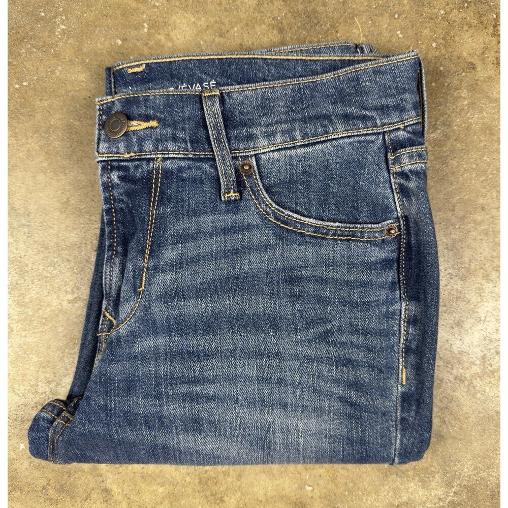 Old Navy Women’s Flare Jeans Size 2 Mid Rise Stretch Blue Raw Hem 25.5” Inseam